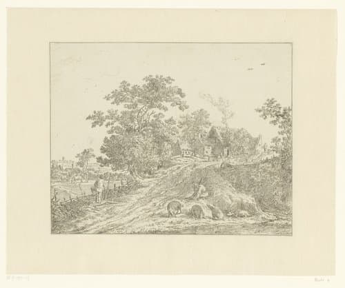 Landschap met zwijnenhoeder