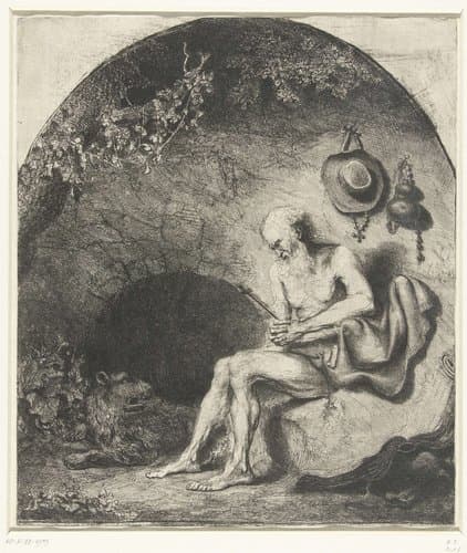 Hieronymus in een grot