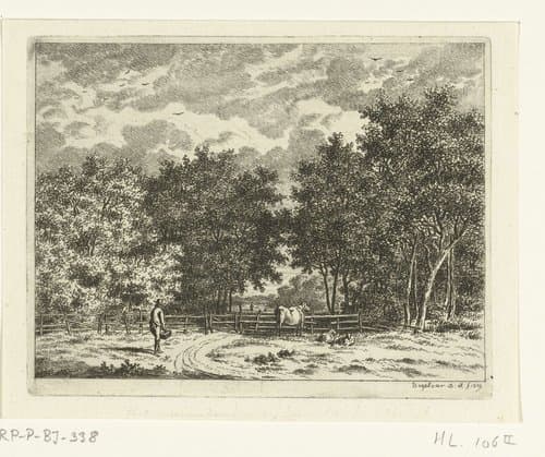 Weiland met een koe en twee schapen