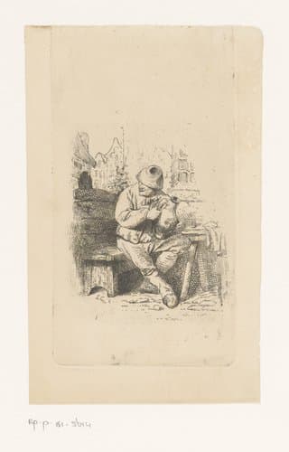 Dorpeling met een waterkan