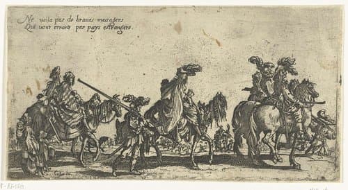 Zigeuners met paarden onderweg