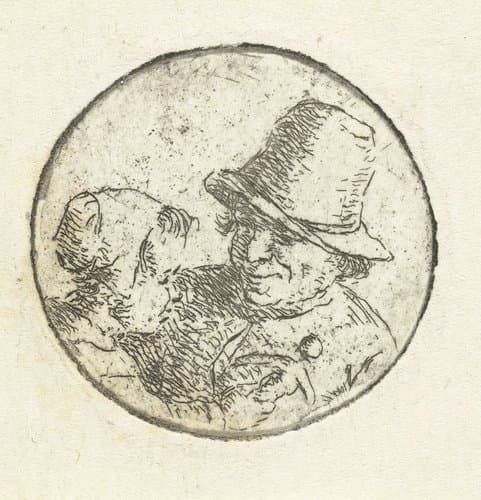 Buste van onbekende man met dochter