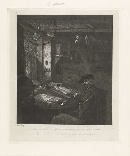 Koopman in zijn kantoor