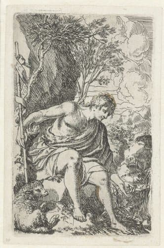 Johannes de Doper water drinkend