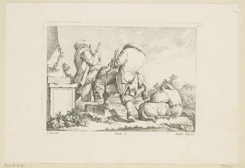 Drie mannen vangen drie schapen