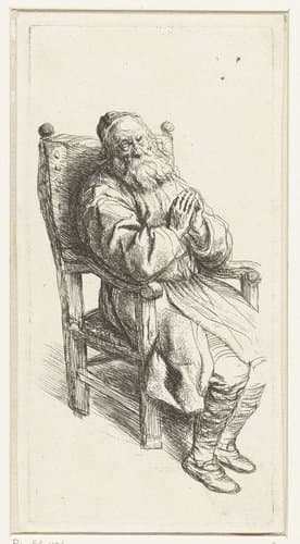 Oude man in een leunstoel