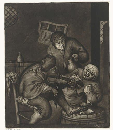 Twee mannen en een vioolspeler