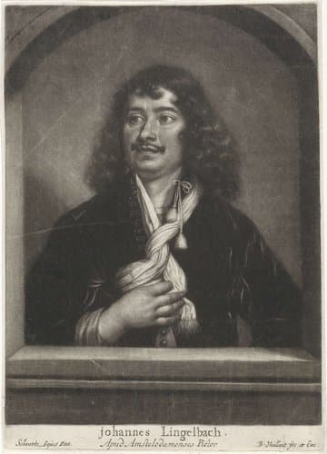 Portret van de schilder Johannes Lingelbach