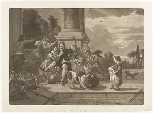 Vrolijk gezelschap op een terras