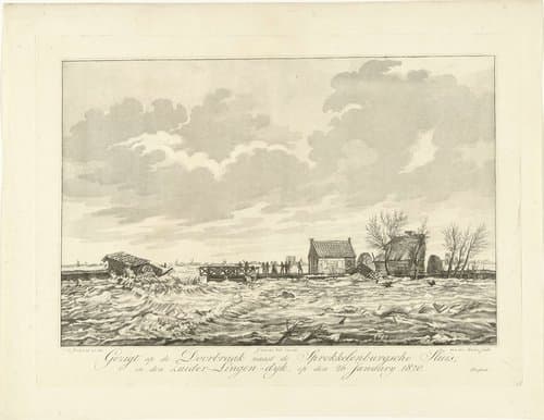 Dijkdoorbraak bij de Sprokkelburgse sluis bij Gorinchem, 1820