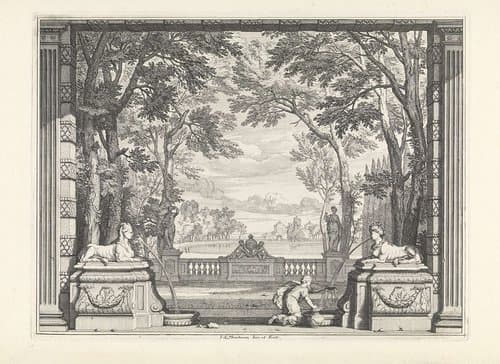 Parklandschap met twee sfinxen