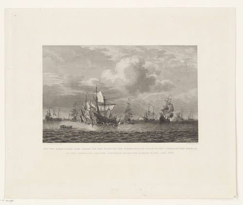 Nederlandse vloot voor Goeree na de Vierdaagse Zeeslag