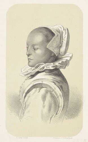 Vrouw met wit kapje en kraag