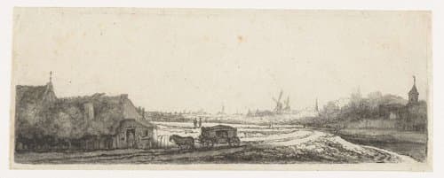 Landschap met een koets