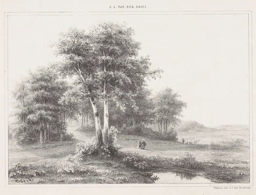 Landschap met herder en kudde