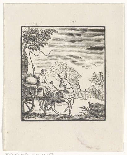 Voorstelling van een verhaal uit de Aesopus fabelen