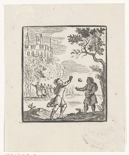 Voorstelling van een verhaal uit de Aesopus fabelen