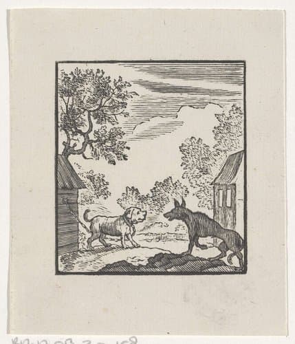 Voorstelling van een verhaal uit de Aesopus fabelen