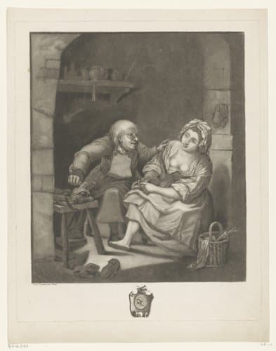 Jonge vrouw en de schoenmaker