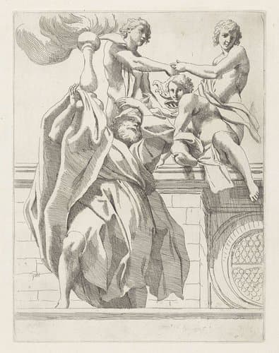 Profeet met drie engelen