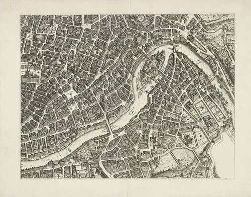 Nuova piante et alzata della città di Roma con tutte le strade piazze et edificii (...)