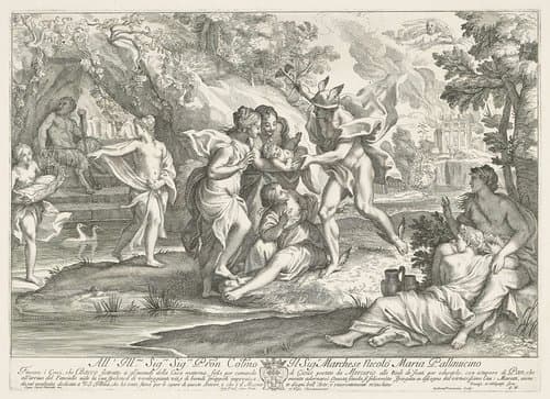 Mercurius geeft Bacchus aan de nimfen van Nysa