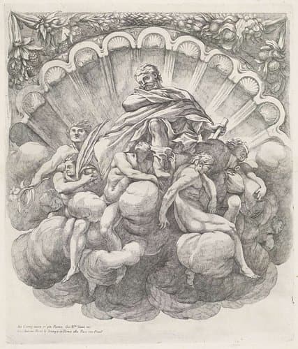 Koepeldecoraties door Correggio in de S. Giovanni Evangelista in Parma