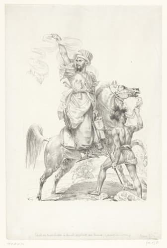 Aanvoerder van de Mammelukken roept te paard om hulp