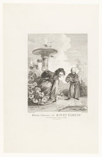 Hurkende vrouw en een kind