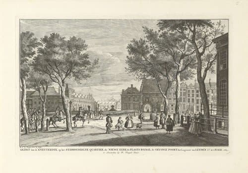 Gezicht vanaf de Kneuterdijk te Den Haag