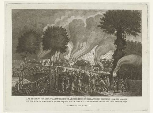 Het afbranden van de zoutketen te Arnemuiden, 7 juli 1802