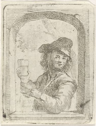 Pijprokende man met een glas