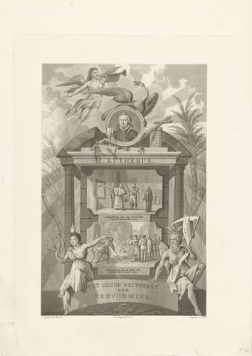 Portret van Luther met allegorische figuren