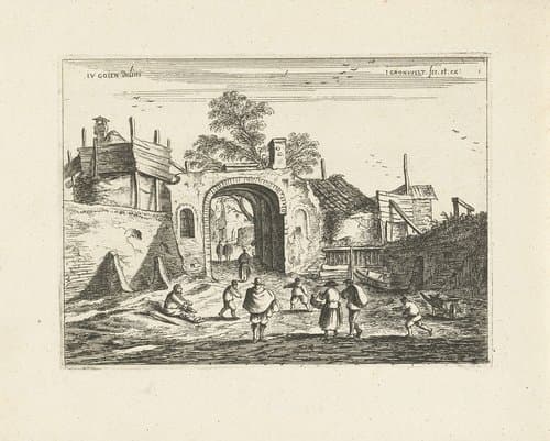 Gezicht op stadspoort