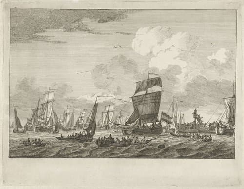 Uitvarende schepen bij Vlaardingen
