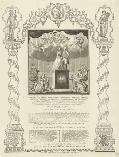 Eerzuil voor hunne doorluchtige hoogheden, Carolus George Austustus, ereprins van Brunswijk Wolfenbuttel, en Frederica Louisa, Wilhelmina, Gebooren princesse van Orange en Nassau