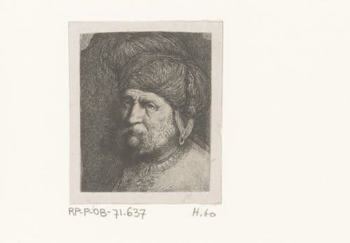 Kop van man met snor en tulband