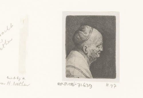 Buste van man met kalot