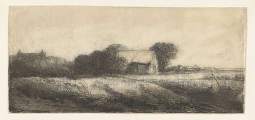 Landschap met een hengelaar in een boot