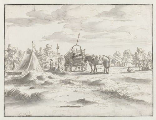 View of an Encampment of the Army of Willem III near Leuven