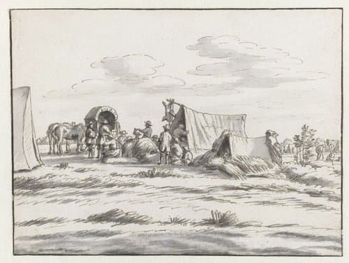 View of an Encampment of the Army of Willem III near Leuven
