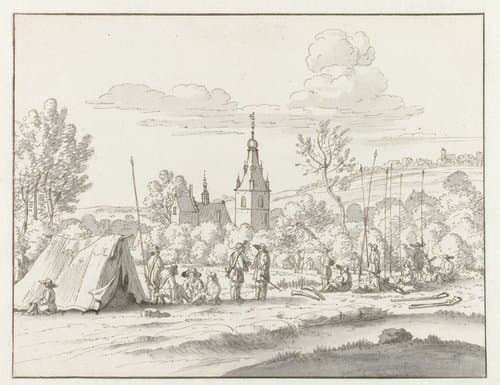 View of an Encampment of the Army of Willem III near Binche, Hainaut