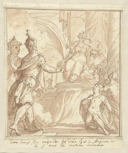 Ontwerpen voor schilderijen met episodes uit De Aeneas