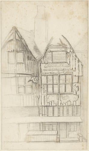 Twee uitgebrande huizen in de Oude Nieuwstraat, 1682