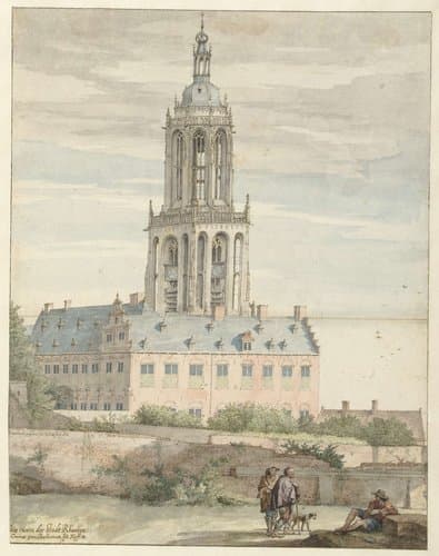 View of the Palace of Frederik V, Elector Palatine, and the Sint-Cunerakerk, Rhenen