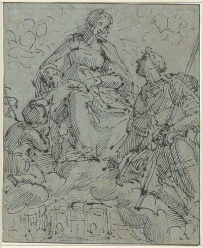 Madonna aanbeden door de heilige Joris