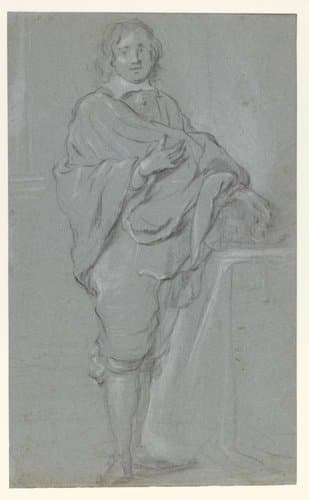 Staande man bij een tafel