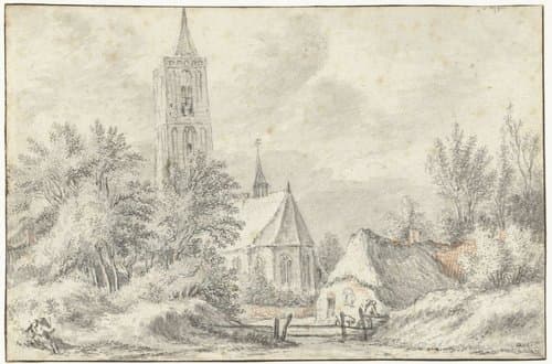 Gezicht op de kerk te Soest