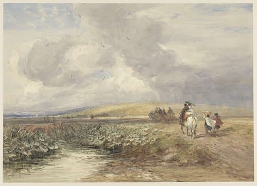 Landschap met reizigers