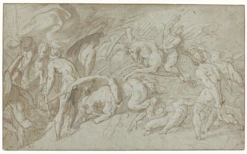 Naakte krijgers in gevecht